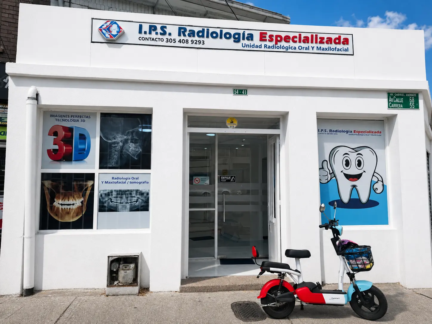 Vista exterior de la unidad radiológica oral y maxilofacial